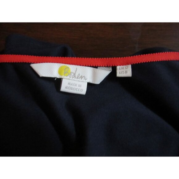 Boden Navy Cross Front V-Neck 3/4" Sleeve Blouse Size 8 - Picture 5 of 5